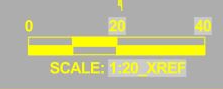 Custom Scale bar showing Xref scale annotation in Civil 3D