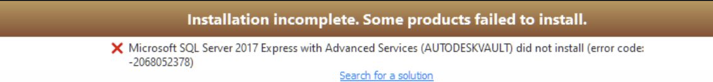 "Installation incomplete. Some products failed to install" SQL Server ...