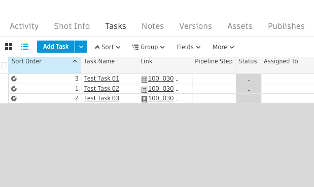 Sorting by fields is out of order in Flow Production Tracking