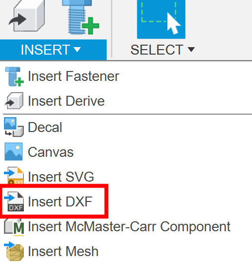Insert DXF file 
