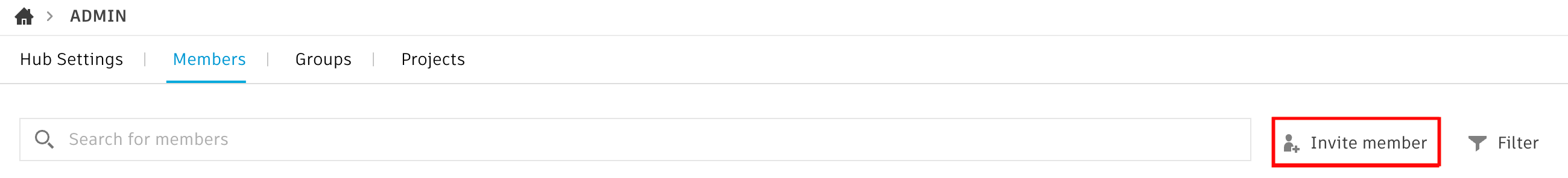 Invite member button