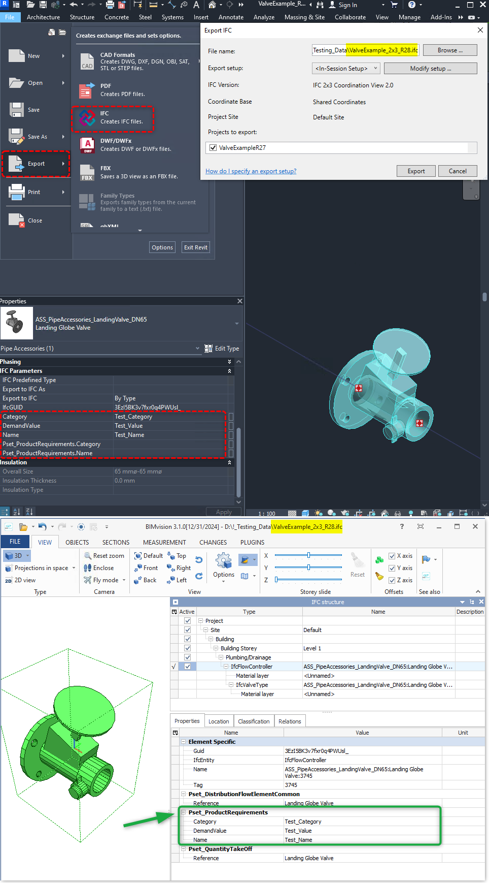Property set Pset_ProductRequirements not automatically exported to IFC ...