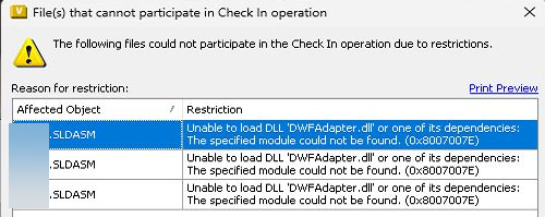 "System.DllNotFoundException: Unable to load DLL 'DWFAdapter.dll ...