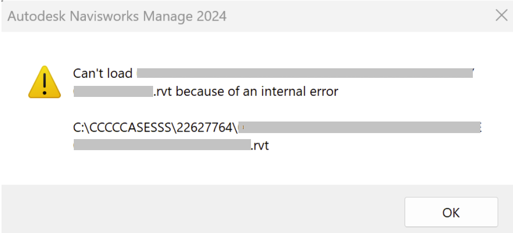 Help | Cannot load RVT model in Navisworks | Autodesk