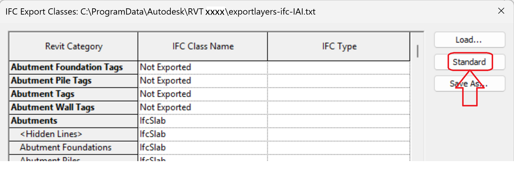 Empty IFC file after exporting a specific model in Revit