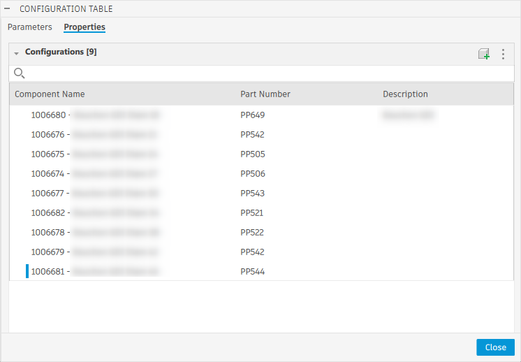 Is it possible to include Part Number in Configuration Table in ...