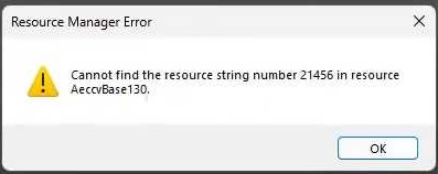 Cannot find the Resource string number xxxxx in resource