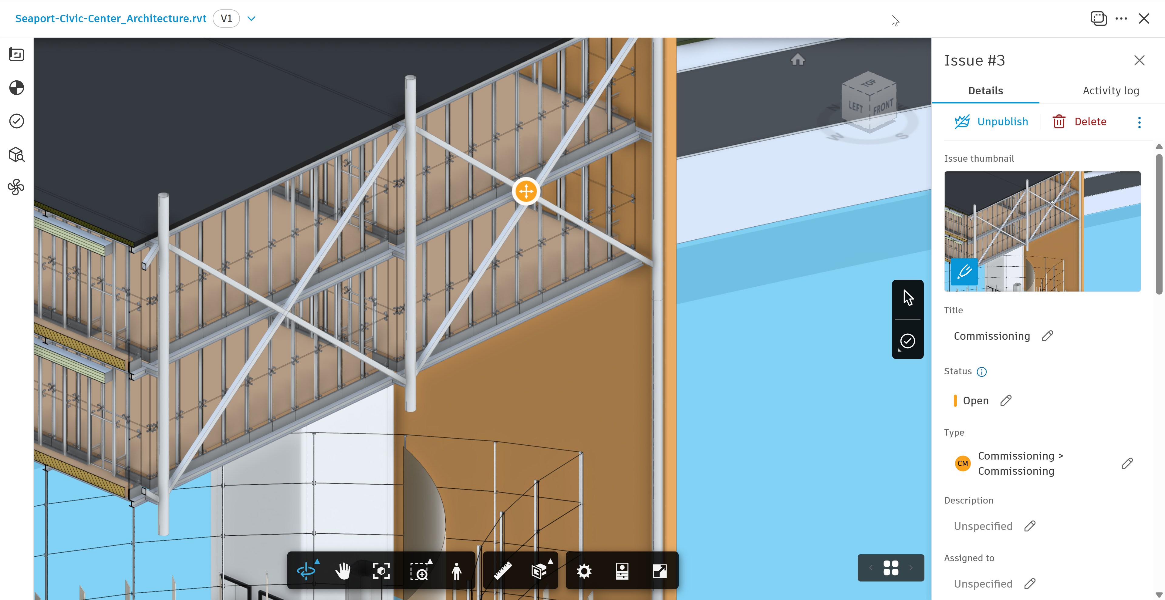 The view size in the thumbnail of the ACC viewer when creating an issue ...
