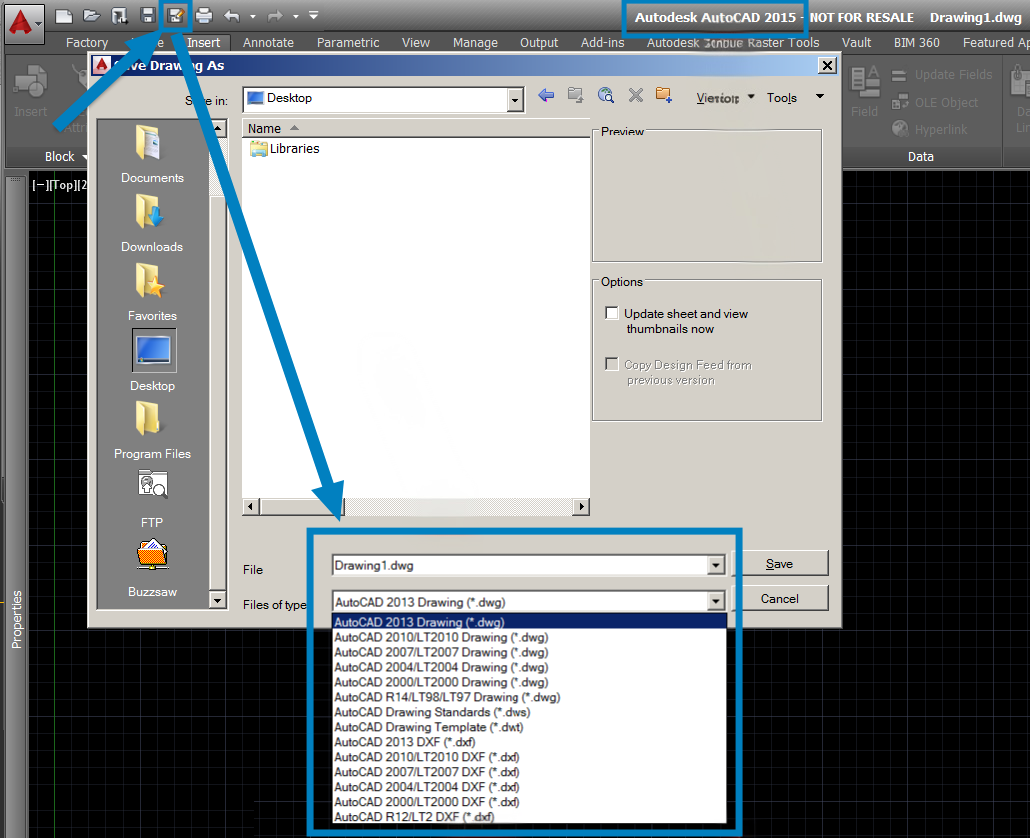 AutoCAD 製品の最新バージョンで保存された DWG ファイルと AutoCAD