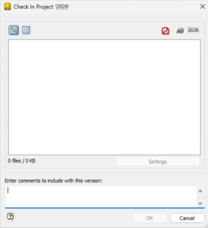 Check in project to Vault list is empty when updating Inventor Design Data
