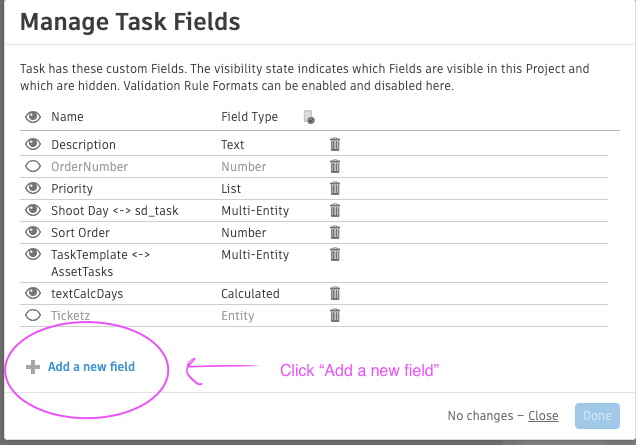 Crear un campo de notas o texto en Flow Production Tracking