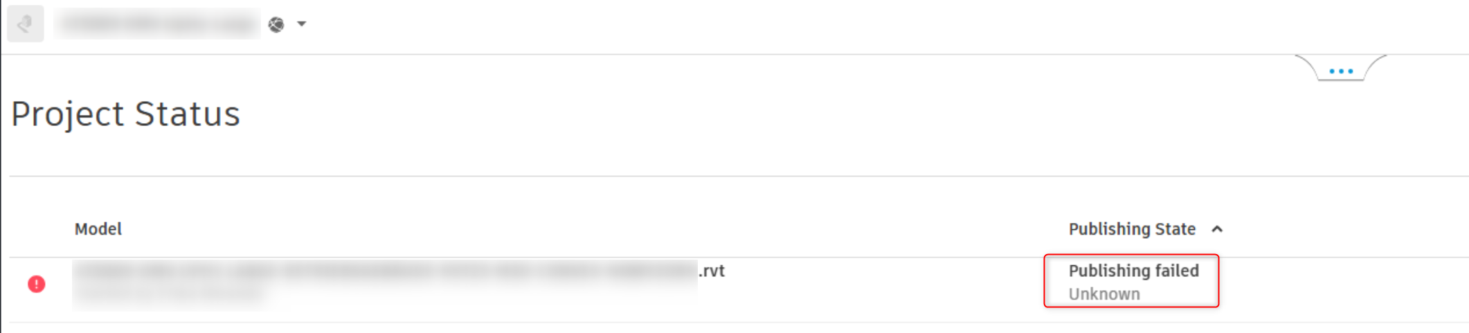 "Publishing failed" error message appears in Design Collaboration ACC