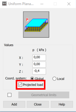 How are Projected Surface Loads applied for panels in Robot Structural ...
