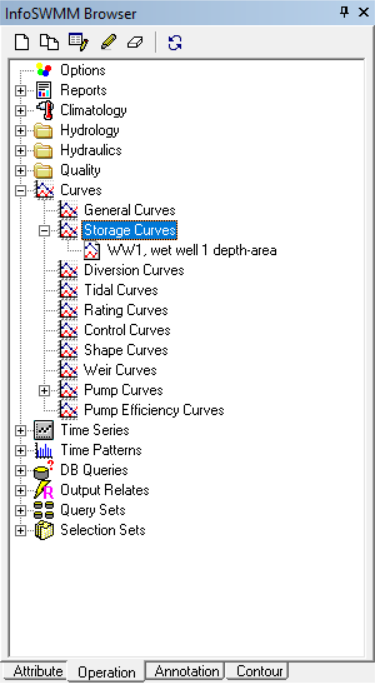 Where to find InfoSWMM storage curves in ICM SWMM