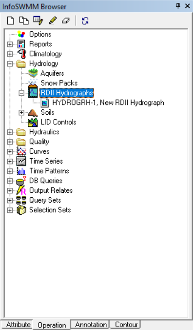 Where to find InfoSWMM RDII hydrographs in ICM SWMM