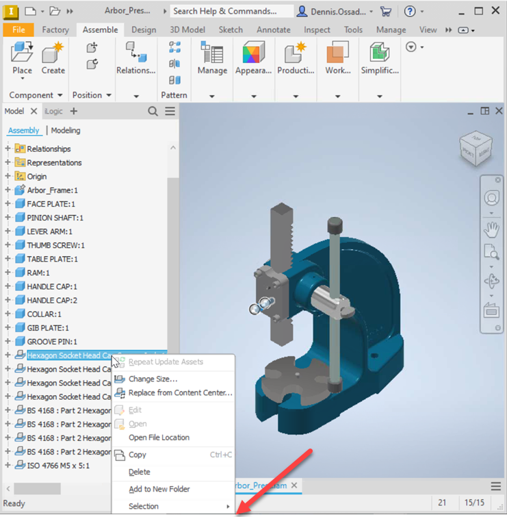 Context menu truncated in Inventor browser and commands are missing