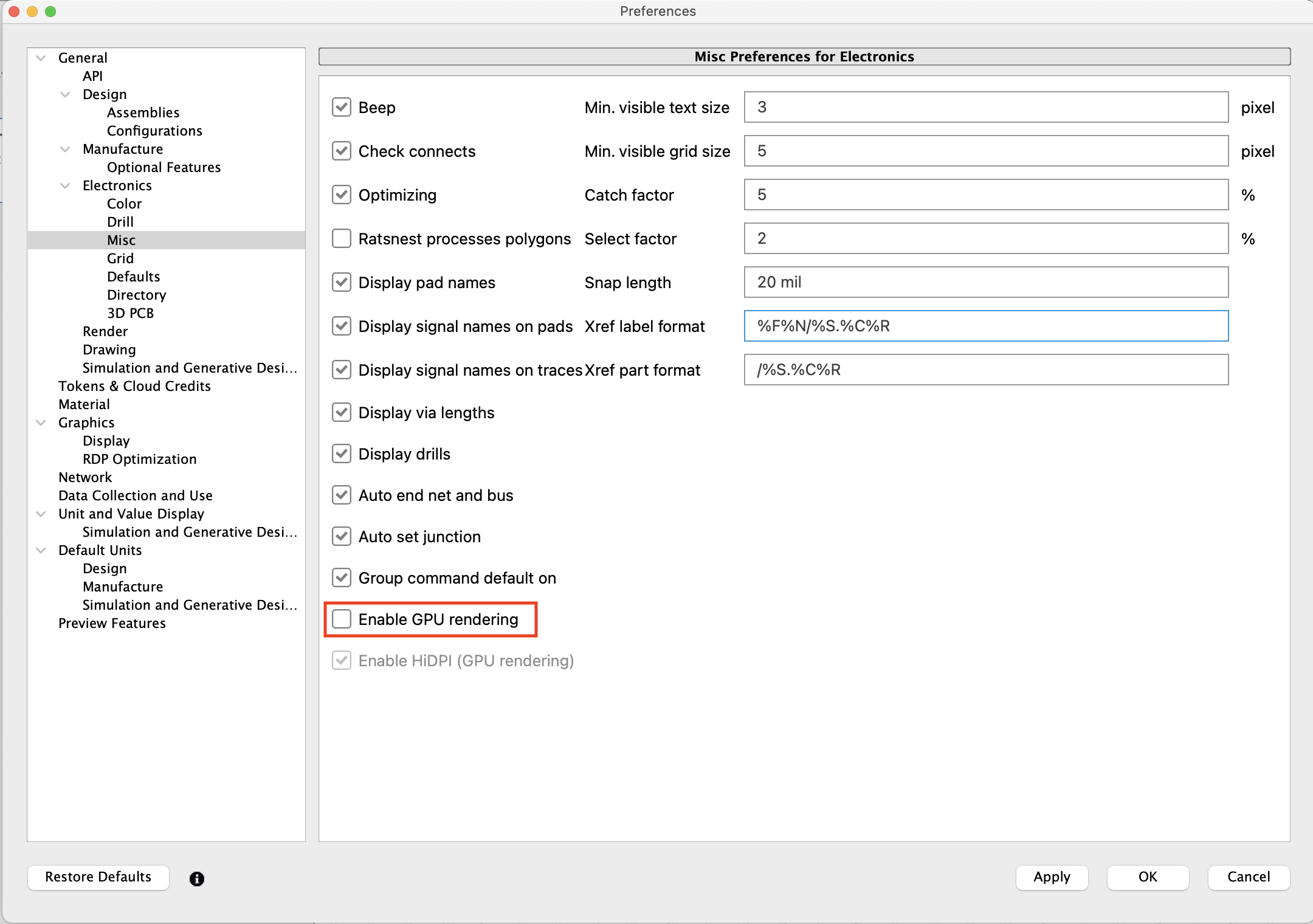 Fusion crashes on startup due to Electronics GPU rendering