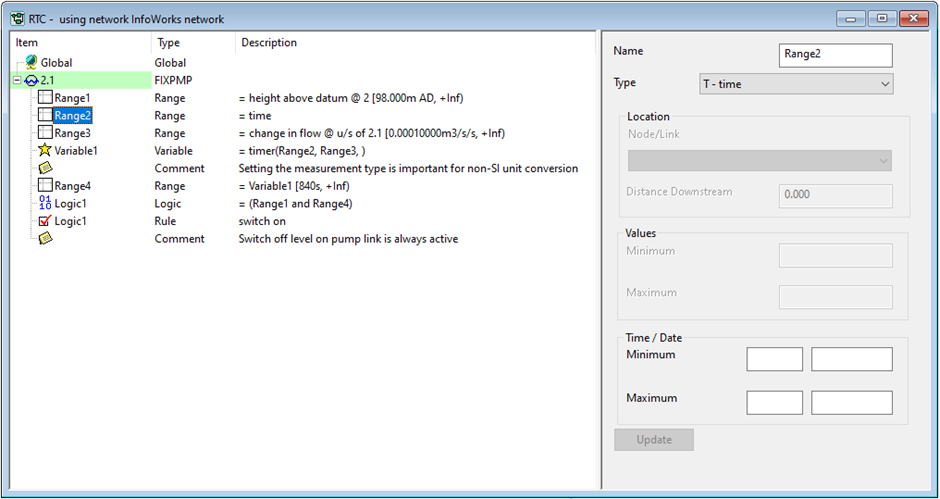 Using RTC in InfoWorks ICM – How to use a variable as a timer to track time