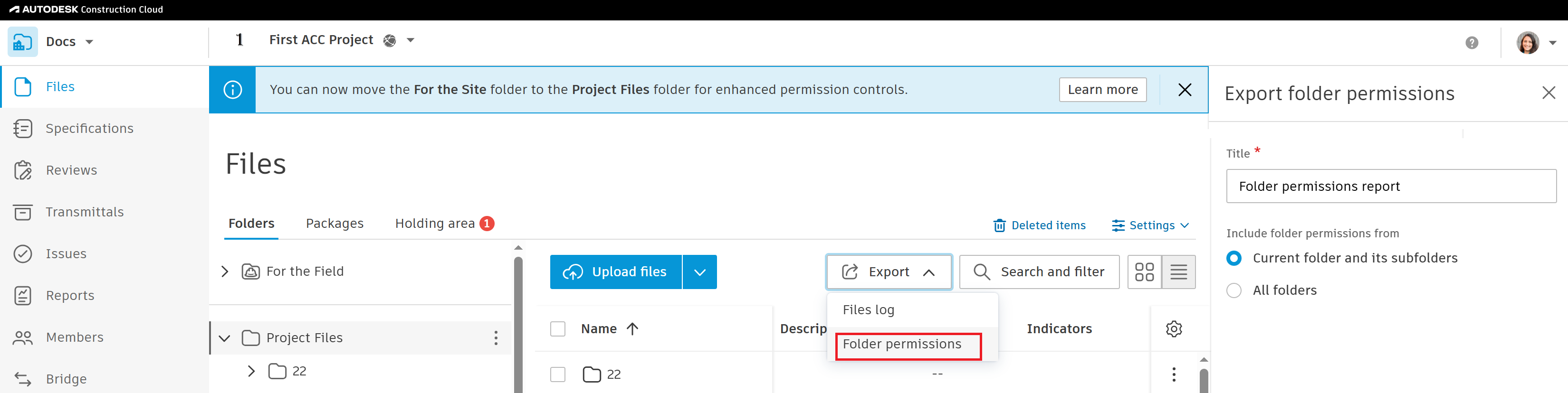 Is it possible to get a folder permission overview for all members on ...
