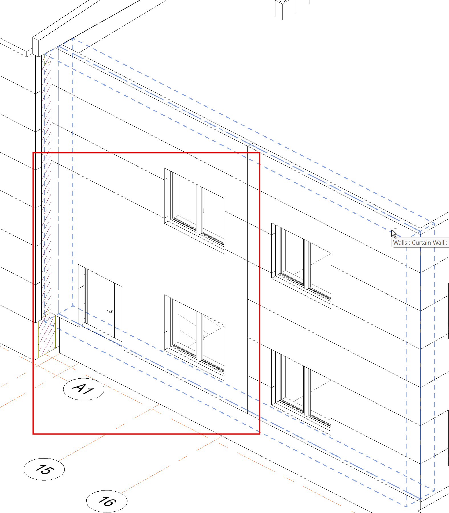 Missing some horizontal lines between panels of a curtain wall in views ...
