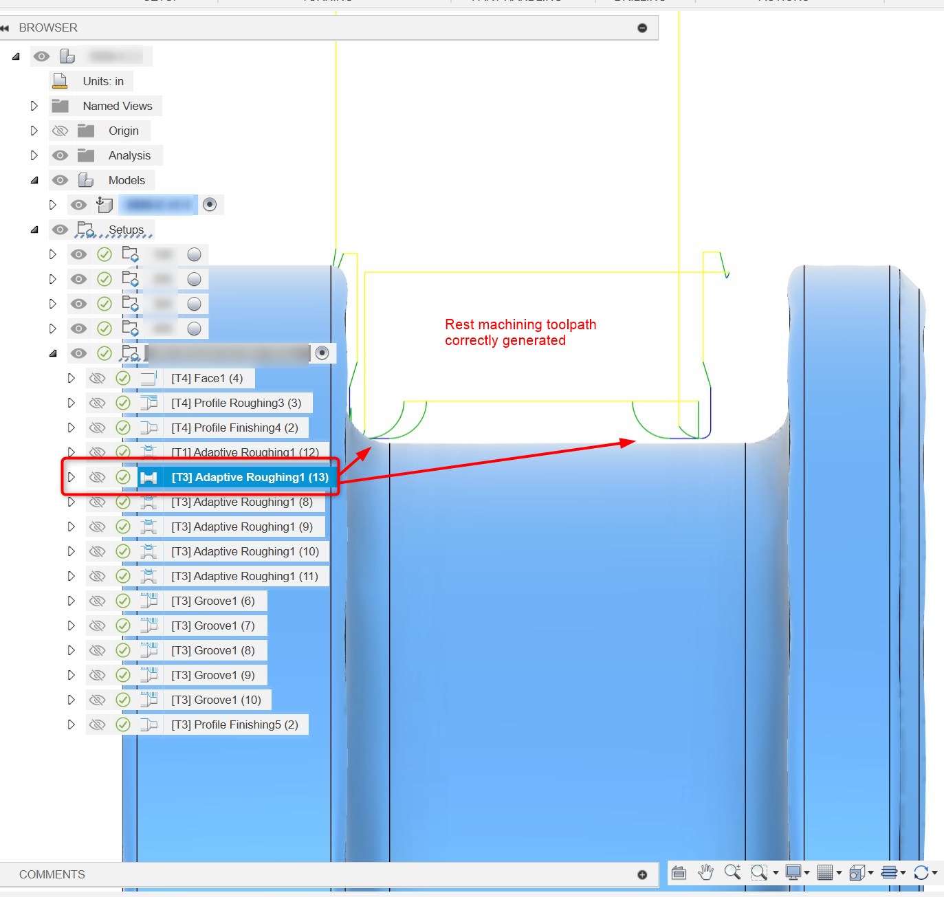 Rest machining does not work for roughing turning toolpath in Fusion ...