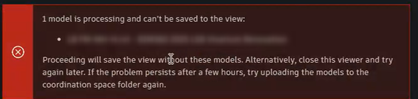Unable to Save Views in Model Coordination BIM 360