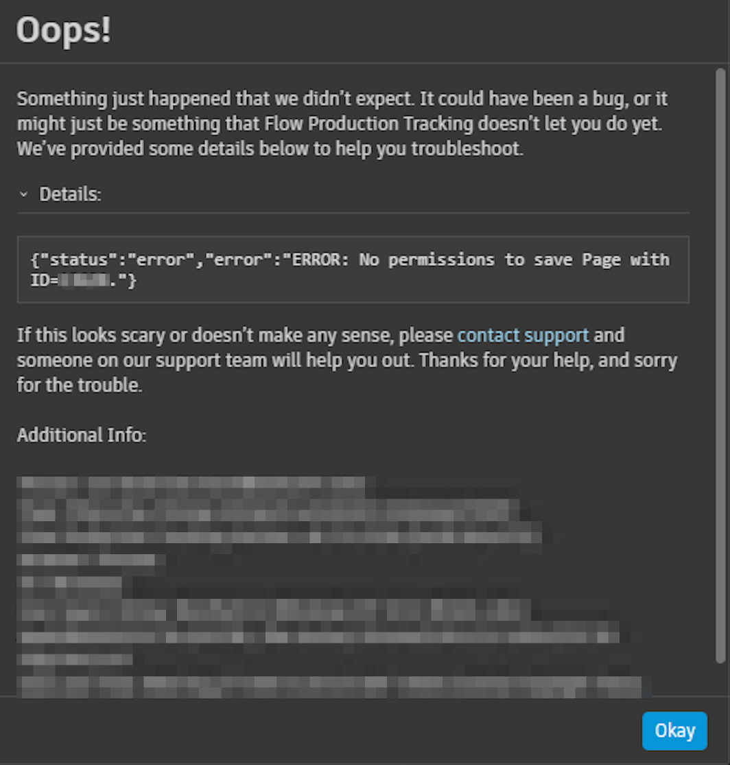 How to adjust permissions to save Pages in Flow Production Tracking