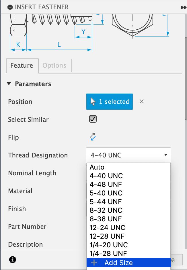 How to use a custom fastener in Autodesk Fusion Fastener Library
