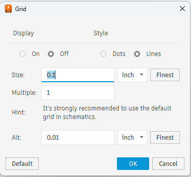 Grid setting Schematics