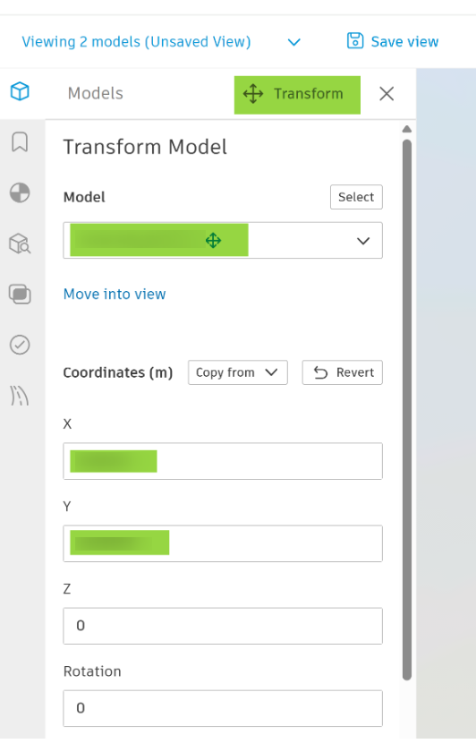 Nem todos os modelos são visíveis no ACC Model Coordination