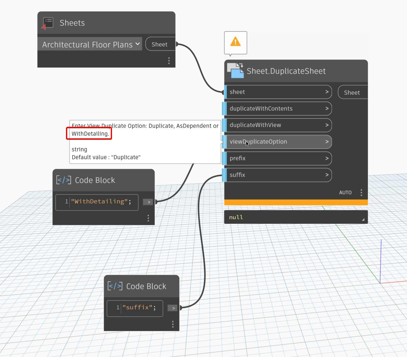 在 Dynamo for Revit 中将节点 Sheet.DuplicateSheet 与“ViewDuplicationOption”一起 ...