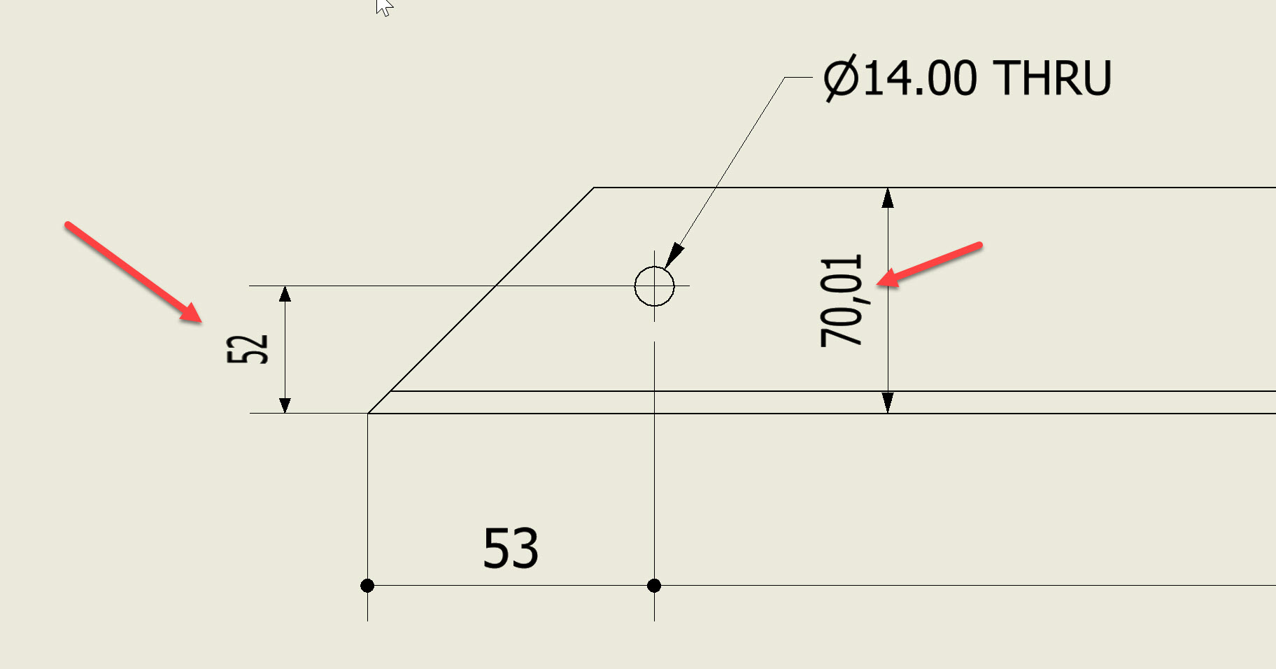 Dimension on a specific drawing view seems to be 3D instead of parallel ...