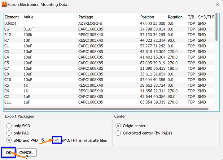 Pick and Place generator generates only .mnt file in Fusion Electronics