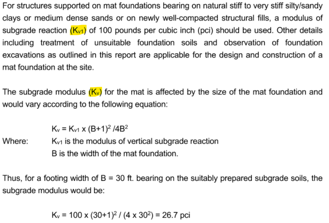 Which value of subgrade modulus should be used as KZ value for ...