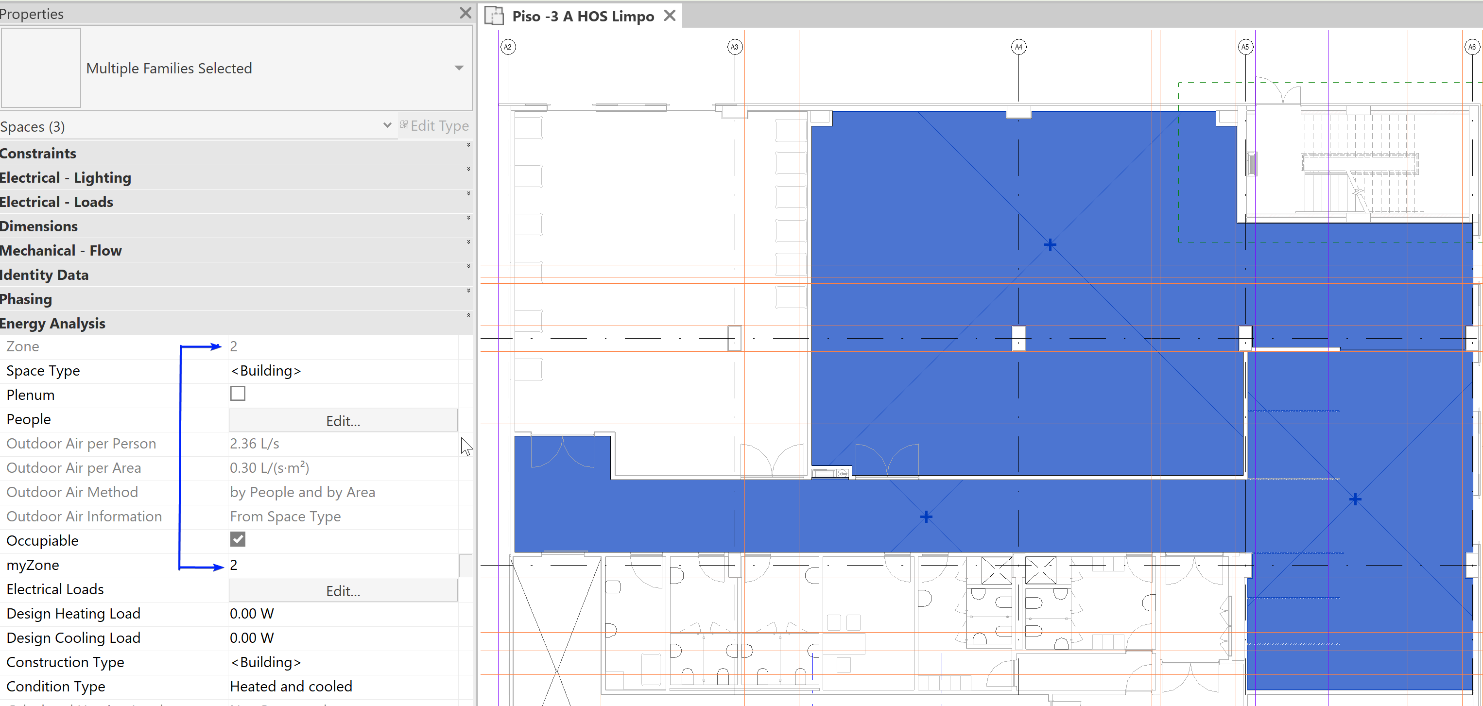 HVAC Zone Color fill is not filling certain spaces in Revit