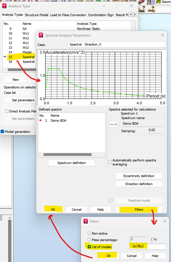 Which normal modes are considered while spectral analysis in Robot ...