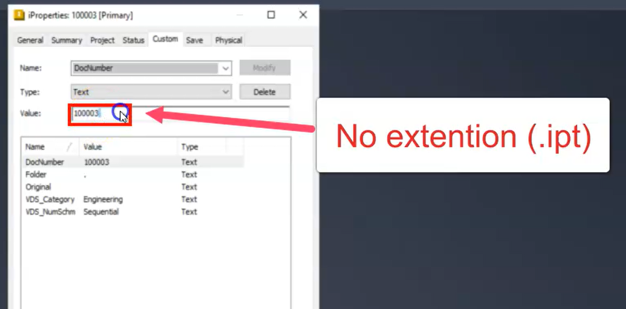 Inventor Custom iProperty 