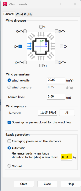 Wind load simulation does not converge for selected direction in Robot ...