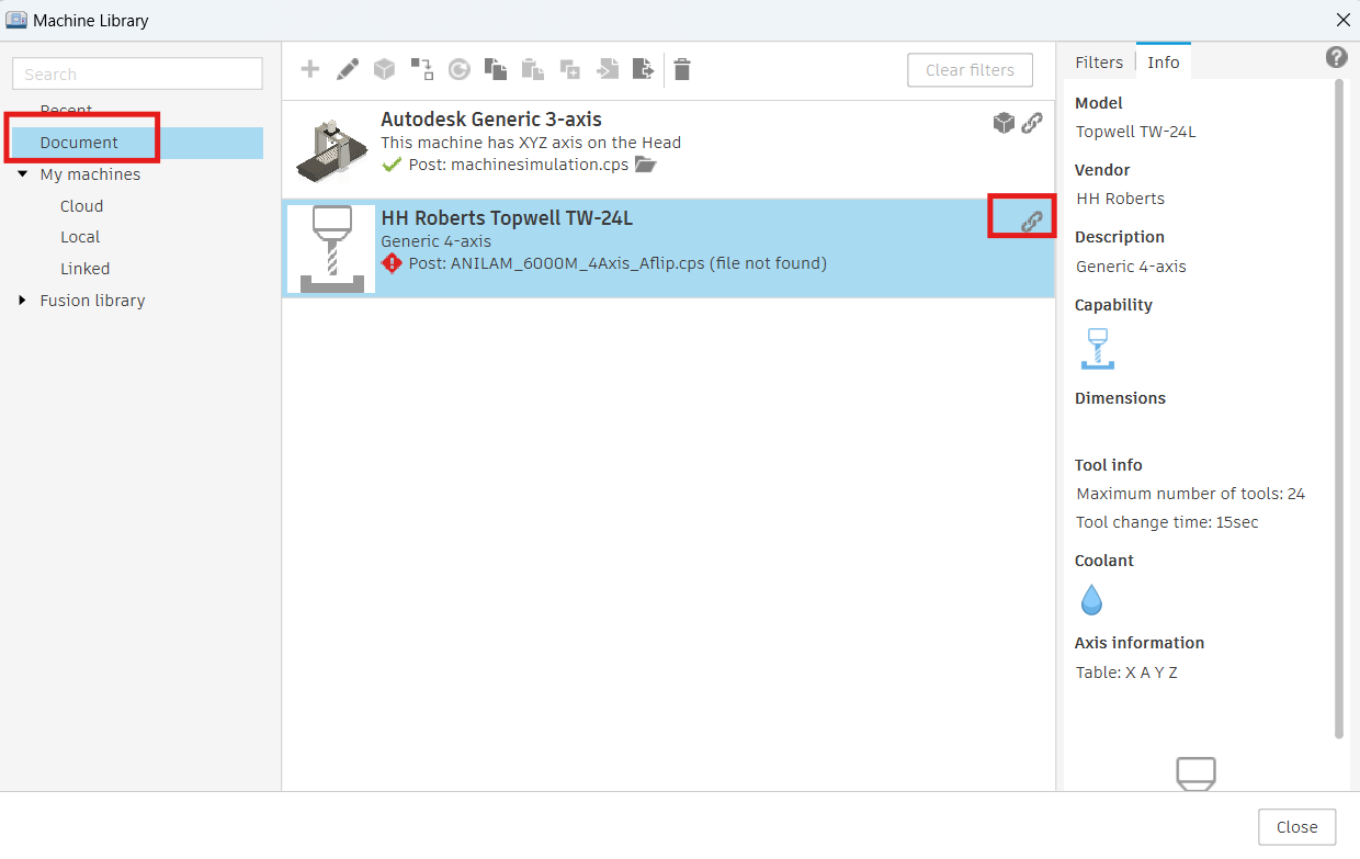 Fusion 製造からマシンを削除できません