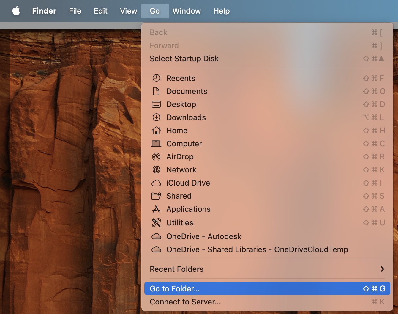 Go to folder on macOS