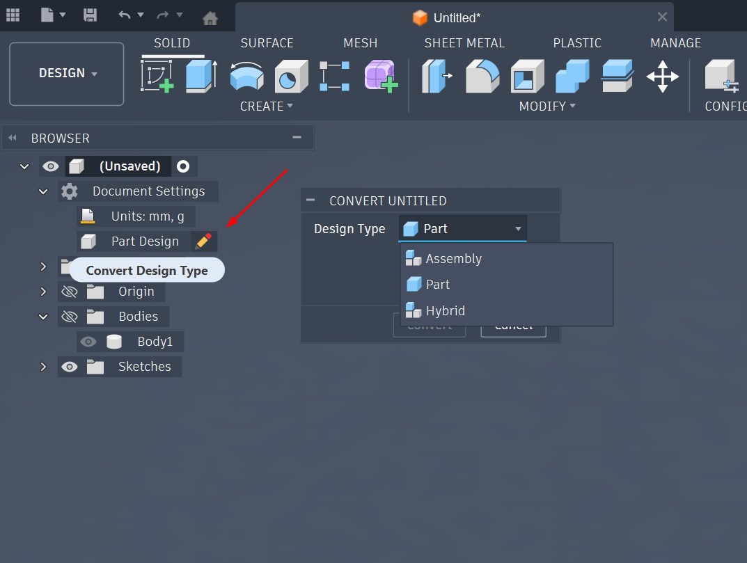 Create or New Component option missing after Autodesk Fusion January ...