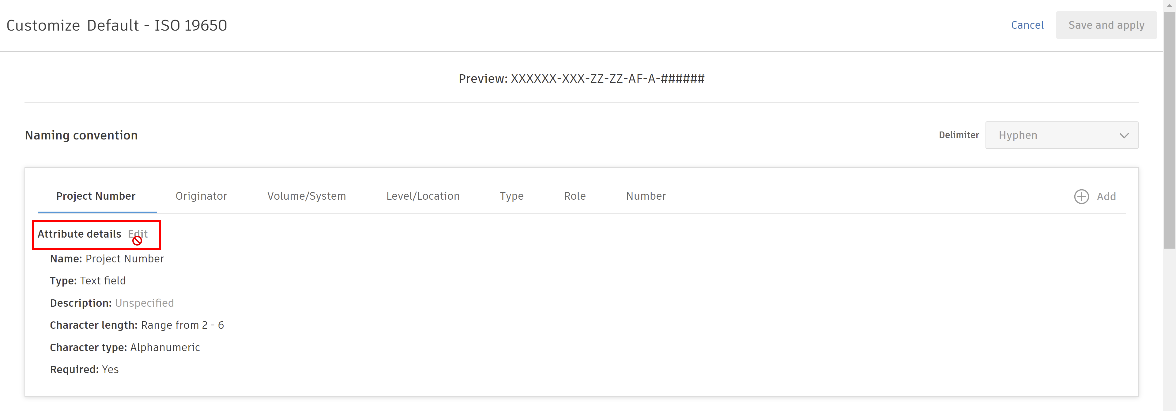 Cannot edit or add naming convention attributes in BIM 360 or Forma ...