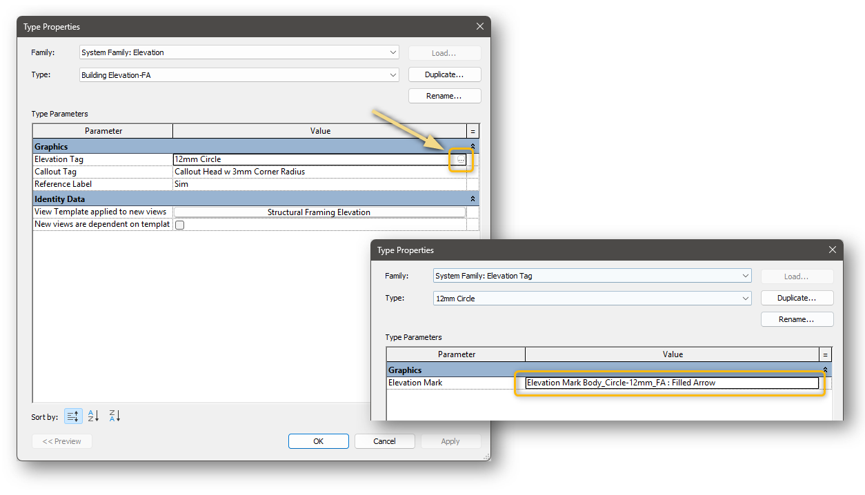 How to remove the Detail Name from Elevation callout family in Revit
