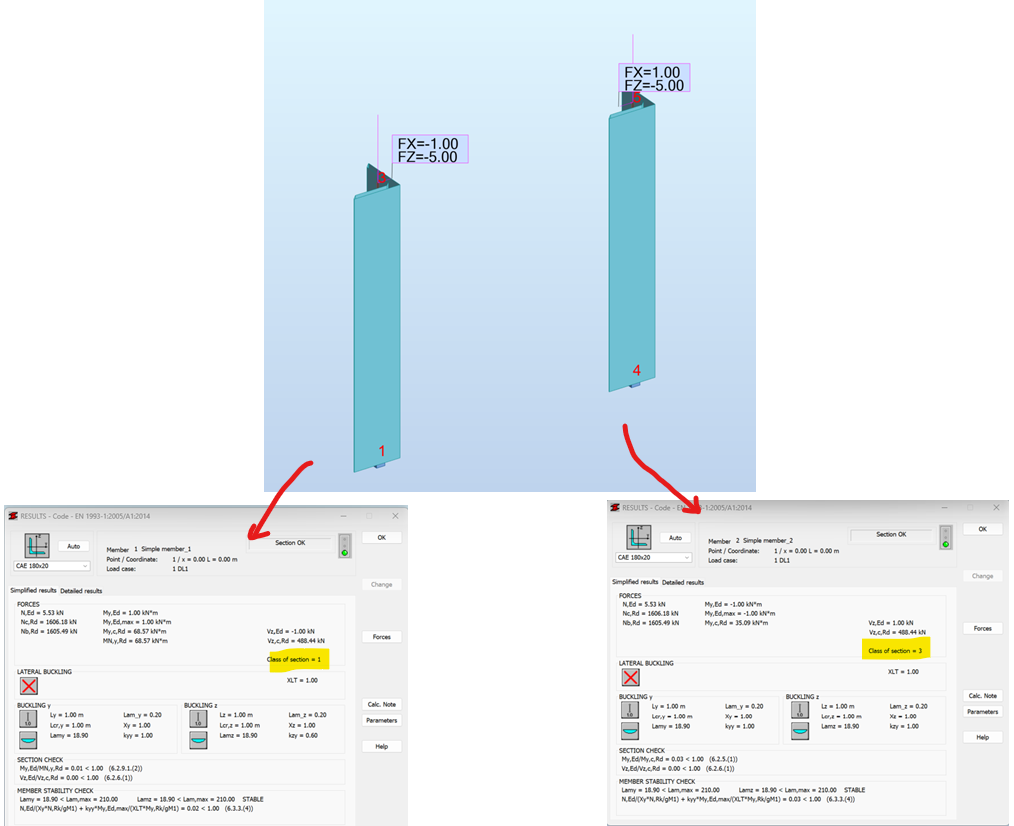 Program shows different section class while steel angle section ...