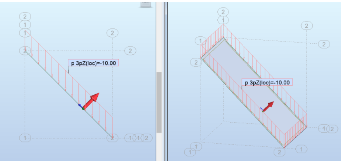 Incorrect direction of surface load on contour defined in local ...