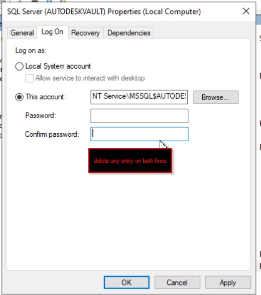 SQL 2022 Service for Vault Server not started after each machine reboot