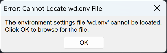 AutoCAD Electrical の起動時に「エラー: wd.env ファイルが見つかり
