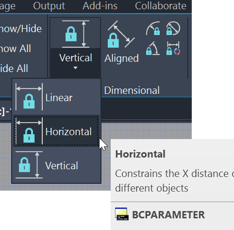 Creating blocks with dynamically changing sizes using parameters in AutoCAD