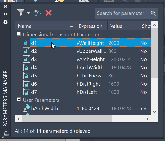Creating blocks with dynamically changing sizes using parameters in AutoCAD