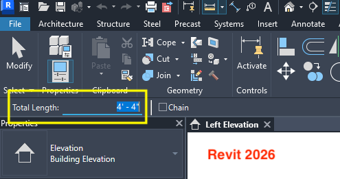 Revit 2027: Total Length Value in Measure Tool Cannot Be Selected or Copied